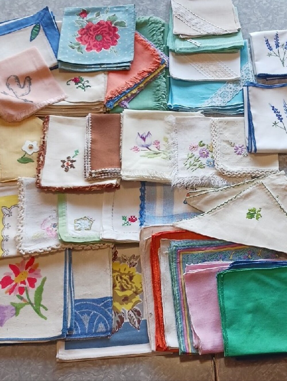 Vintage~ 77 Floral & Solid Napkins - assorted colors, styles, & sizes